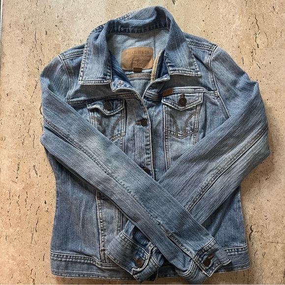 Vintage Hollister Leather Label Jean Jacket Women’s Medium - Picture 1 of 6